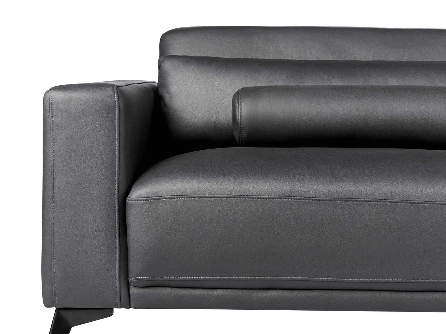  Sofa 3 Seater ANGE Faux Leather Black