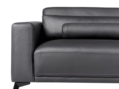  Sofa 3 Seater ANGE Faux Leather Black