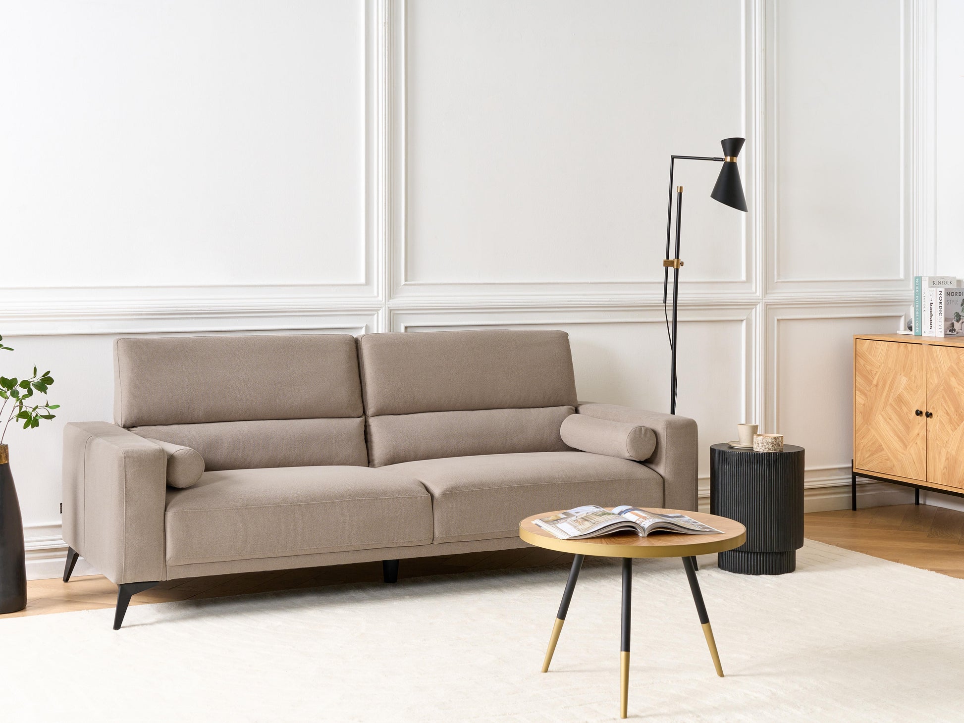  Sofa 3 Seater ANGE Fabric Taupe