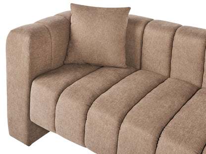  Left-Hand Chaise Lounge LANNILS Fabric Light Brown
