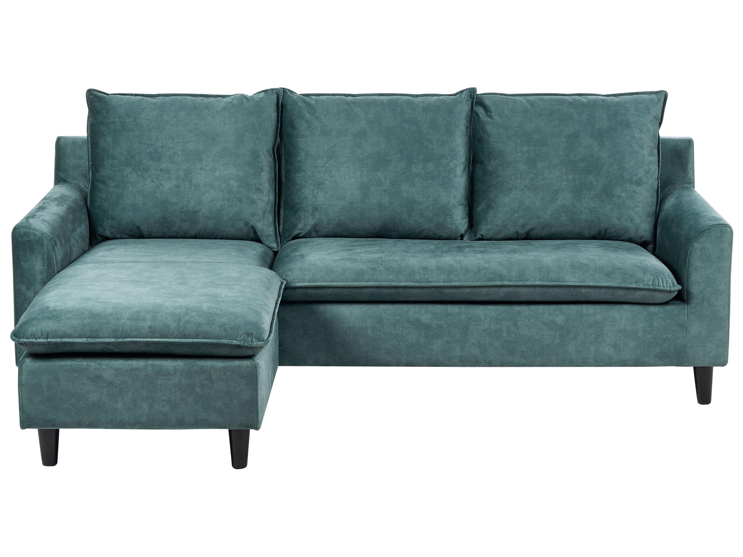  Corner Sofa 3 Seater ELVENES Velvet Teal Right Hand