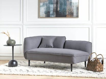  Left-Hand Chaise Lounge CHEVANNES Boucle Dark Grey