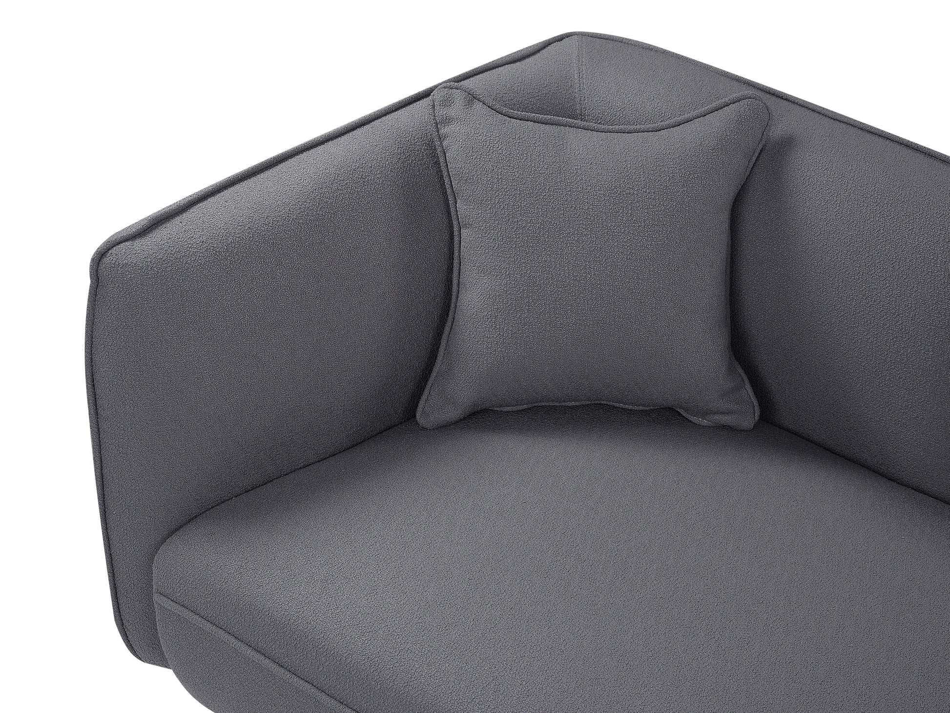  Left-Hand Chaise Lounge CHEVANNES Boucle Dark Grey