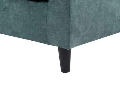  Corner Sofa 3 Seater ELVENES Velvet Teal Left Hand