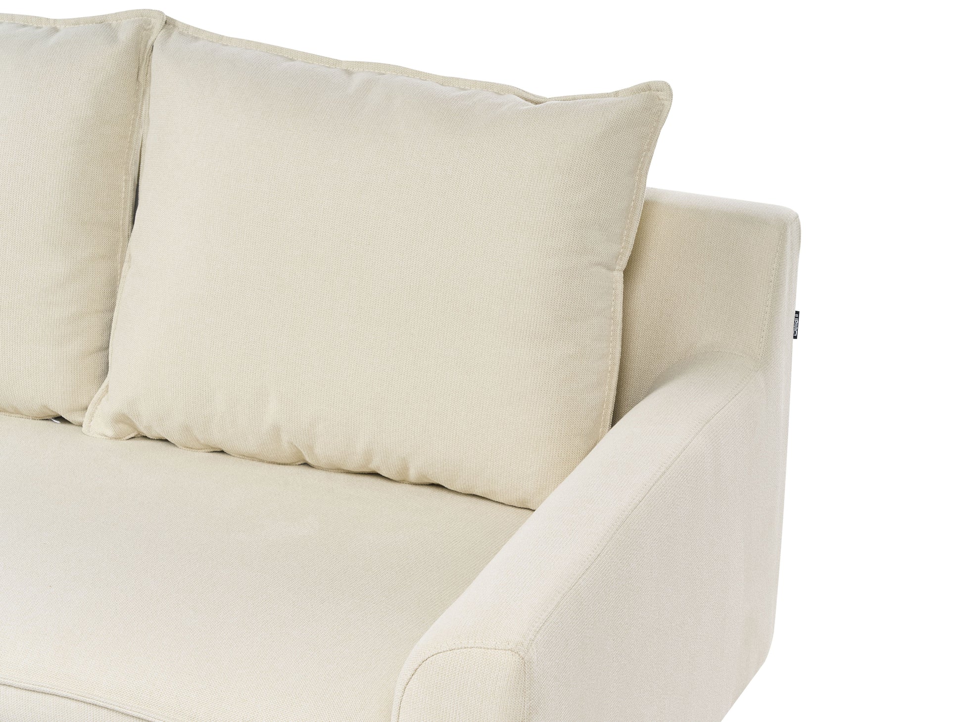  Corner Sofa 3 Seater ELVENES Fabric Light Beige Left Hand