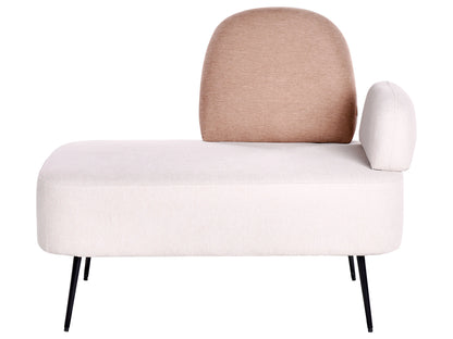  Right-Hand Chaise Lounge ARCEY Fabric Brown