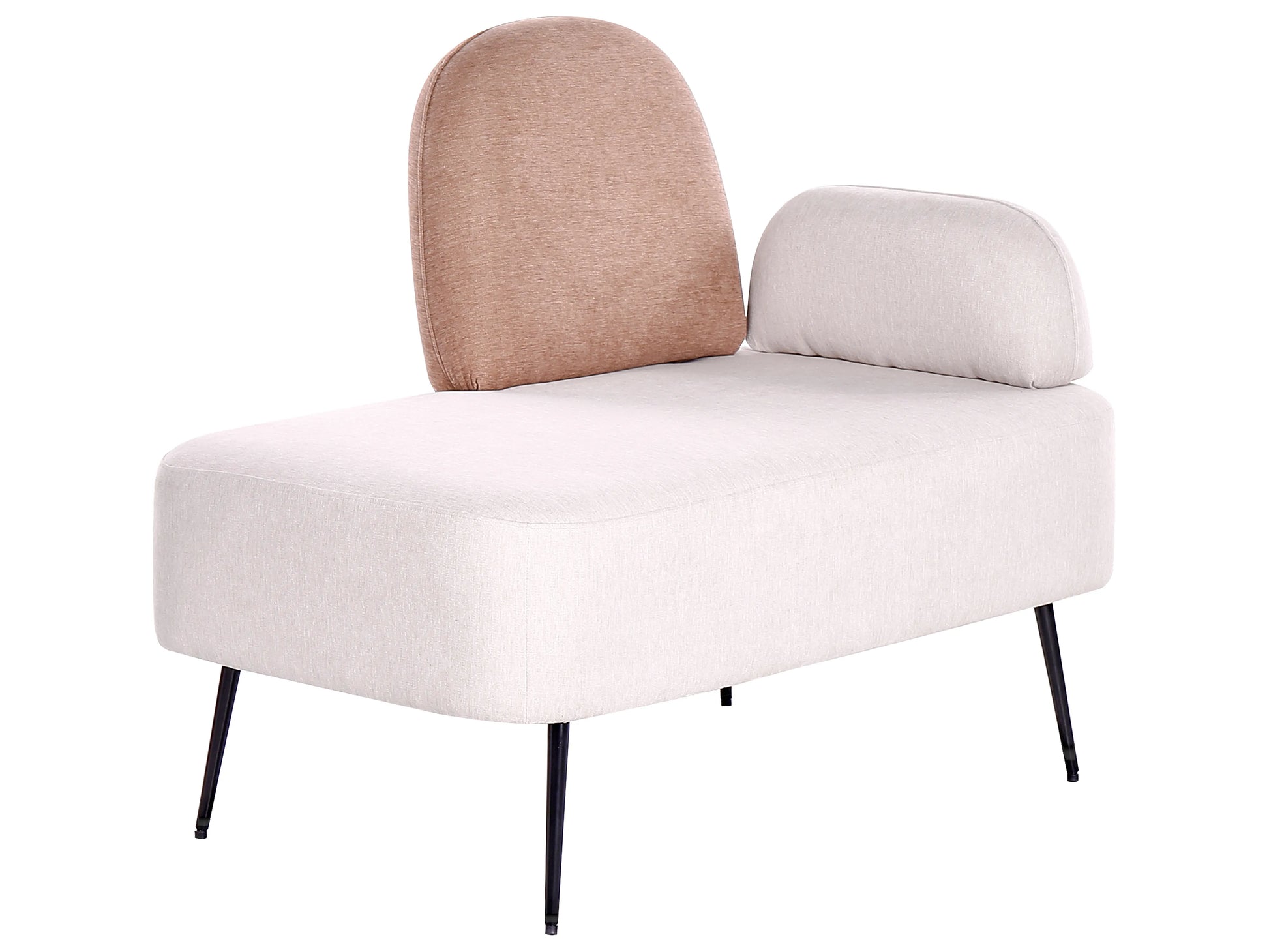  Right-Hand Chaise Lounge ARCEY Fabric Brown