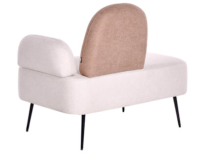  Right-Hand Chaise Lounge ARCEY Fabric Brown
