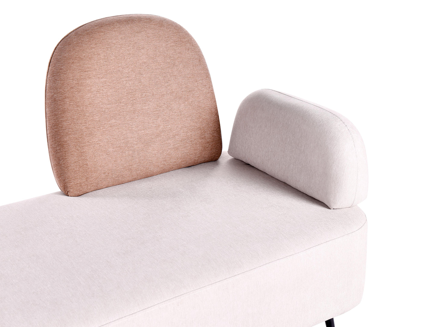  Right-Hand Chaise Lounge ARCEY Fabric Brown