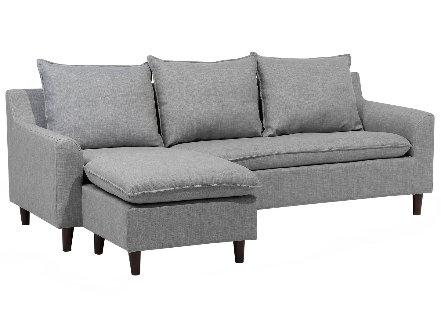  Corner Sofa 3 Seater ELVENES Fabric Light Grey Right Hand