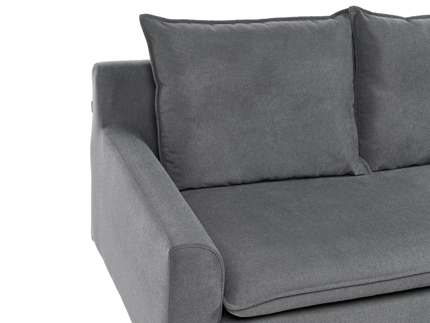  Corner Sofa 3 Seater ELVENES Fabric Dark Grey Right Hand