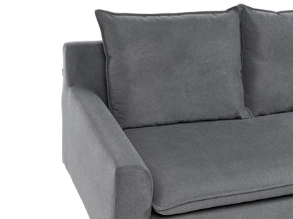  Corner Sofa 3 Seater ELVENES Fabric Dark Grey Right Hand