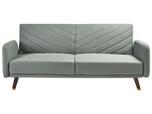  Sofa Bed 3 Seater SENJA Faux Linen Light Green
