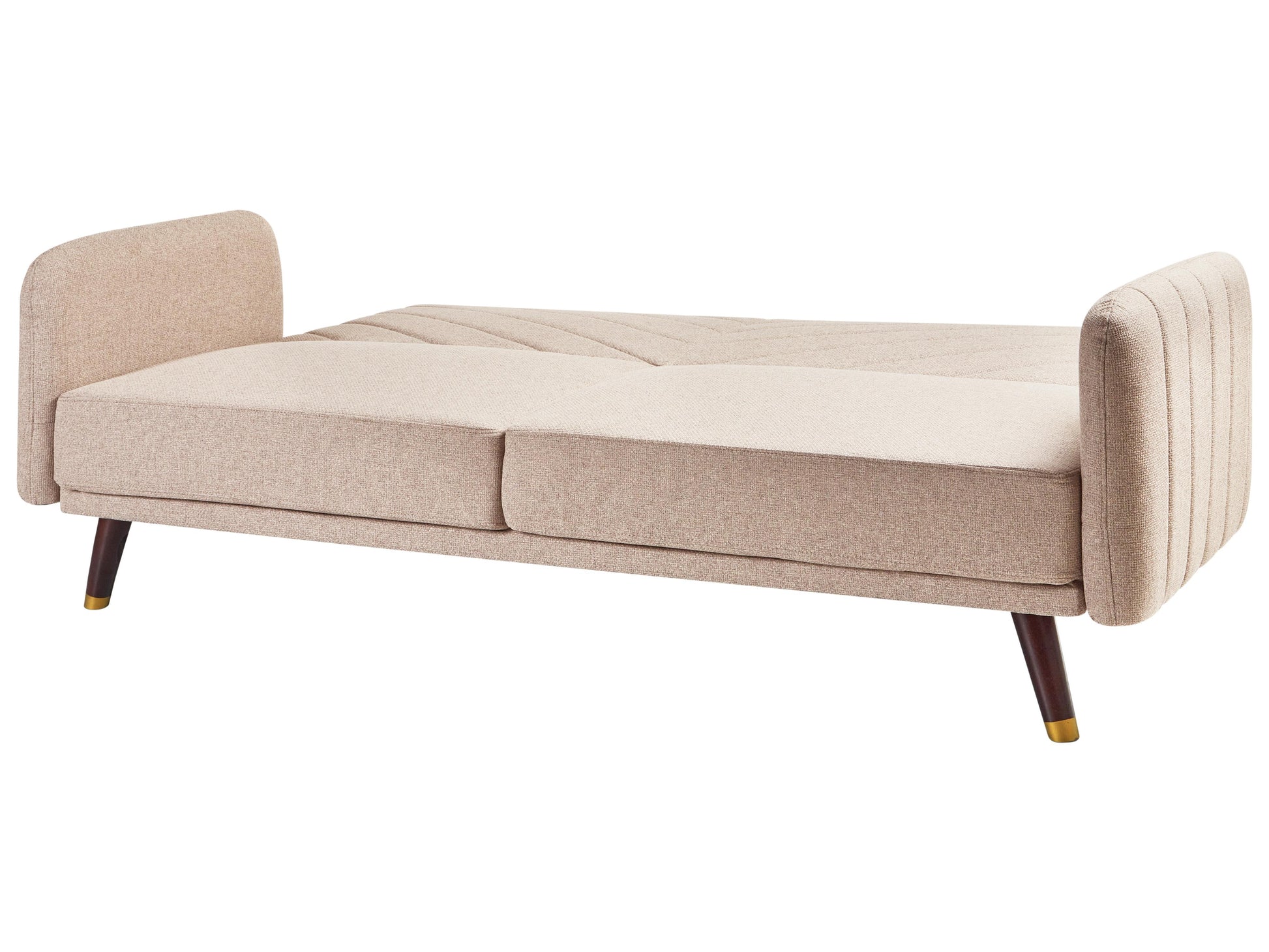  Sofa Bed 3 Seater SENJA Faux Linen Light Brown
