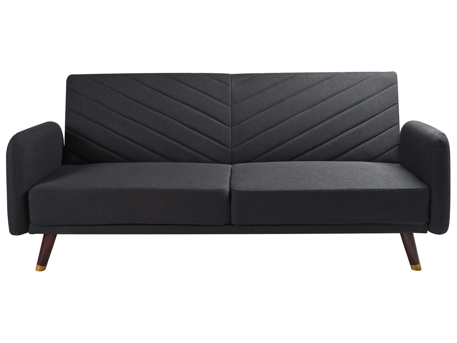  Sofa Bed 3 Seater SENJA Faux Linen Black