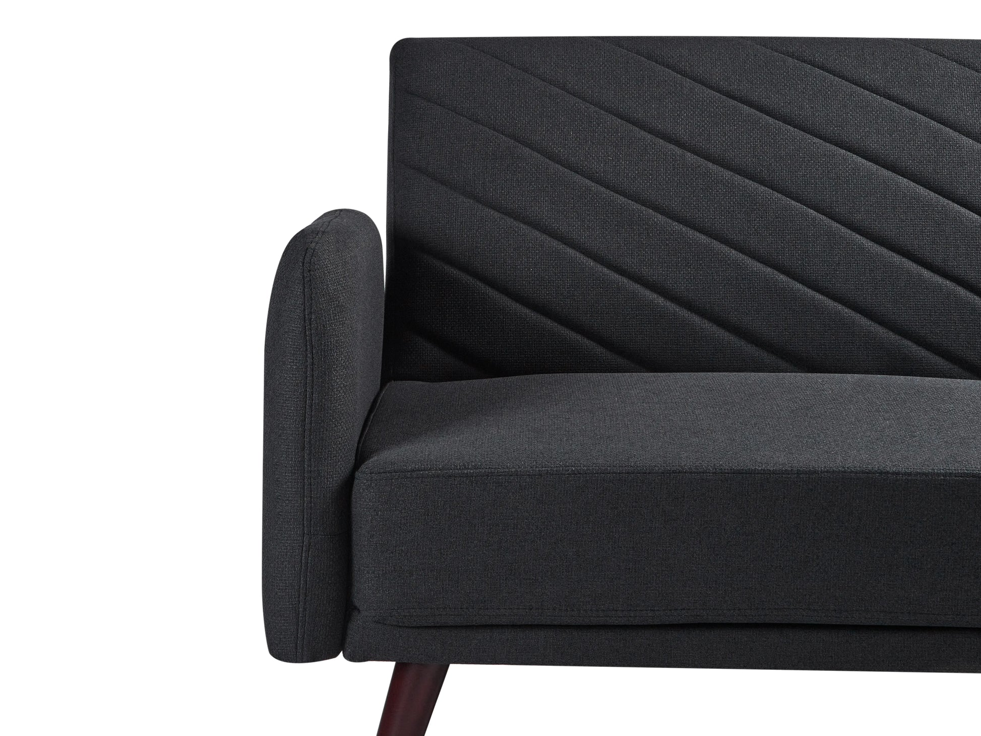  Sofa Bed 3 Seater SENJA Faux Linen Black