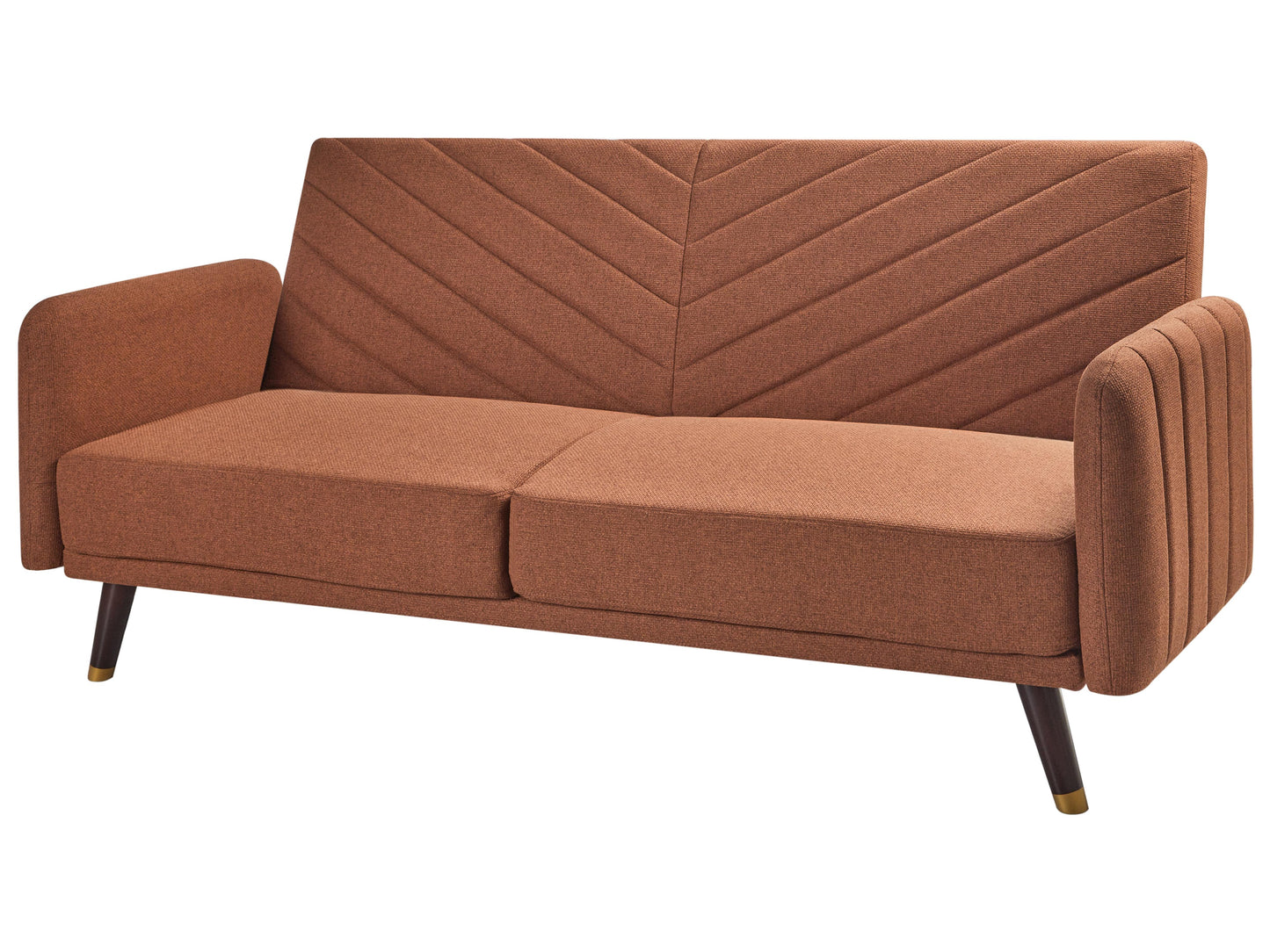  Sofa Bed 3 Seater SENJA Faux Linen Orange