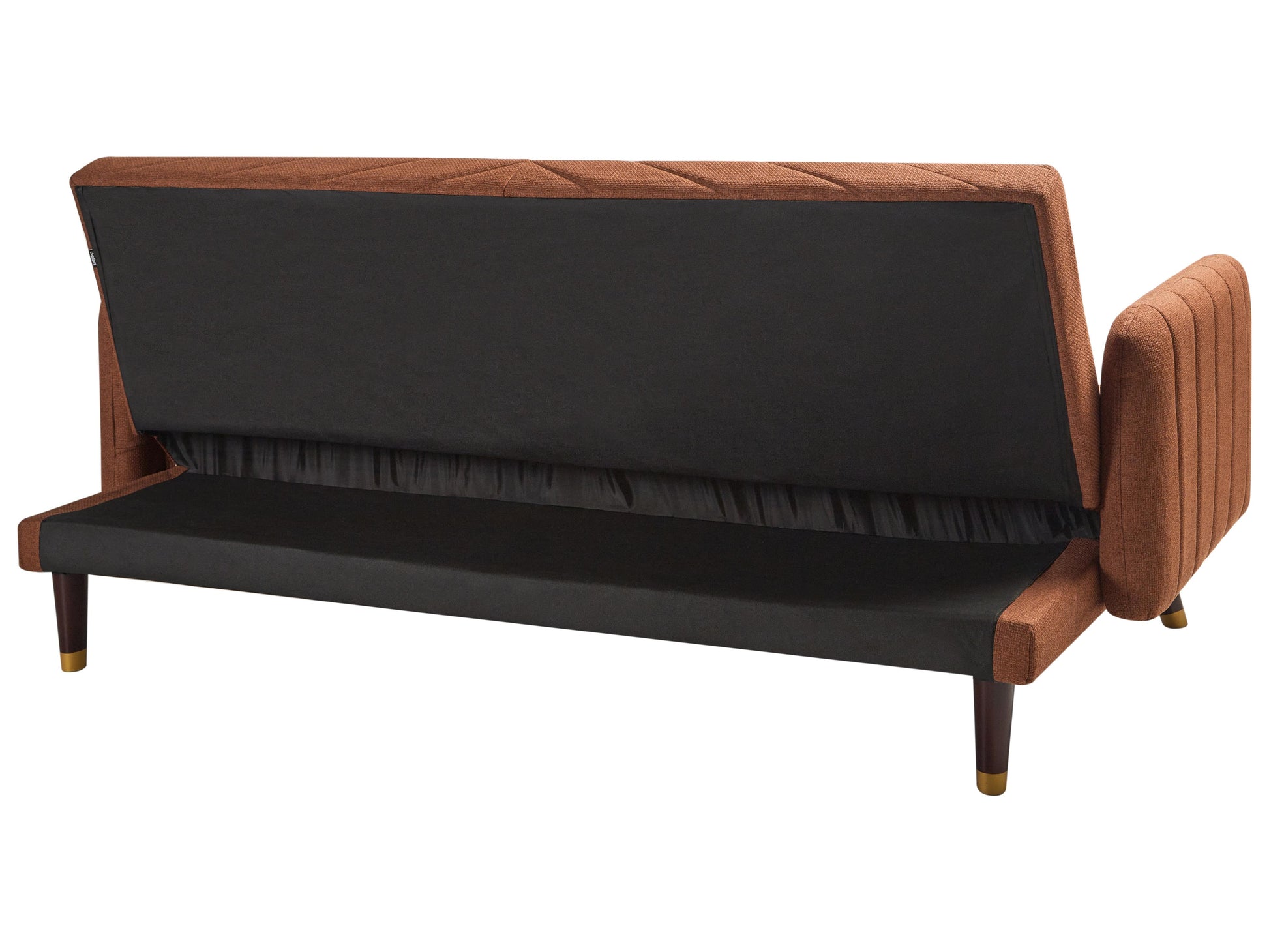 Sofa Bed 3 Seater SENJA Faux Linen Orange