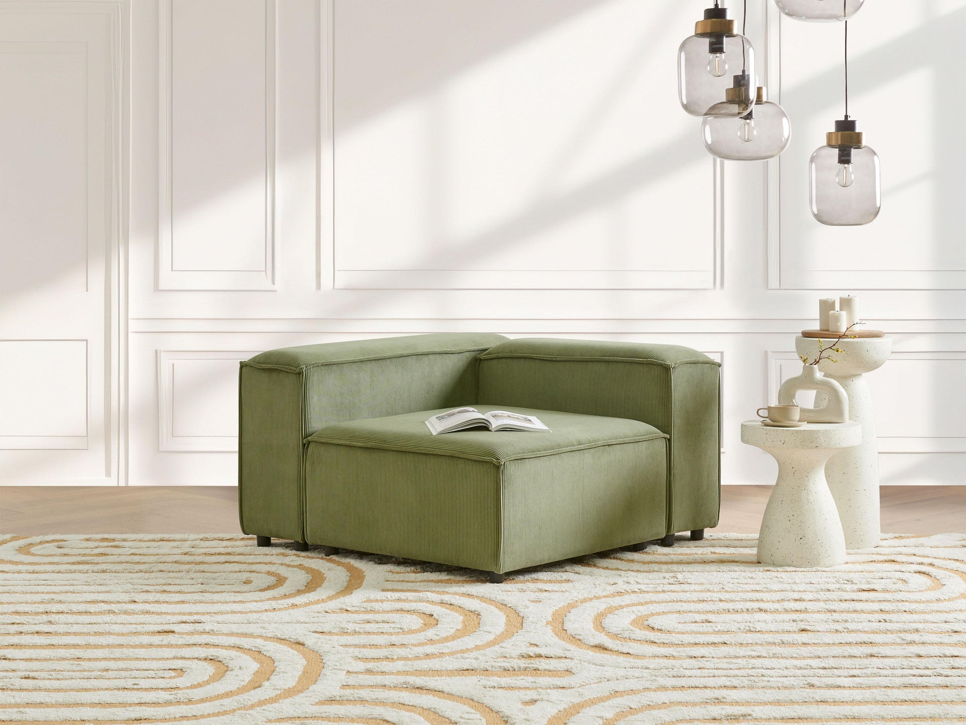 Corner Seat ARDAL Corduroy Green Right Hand