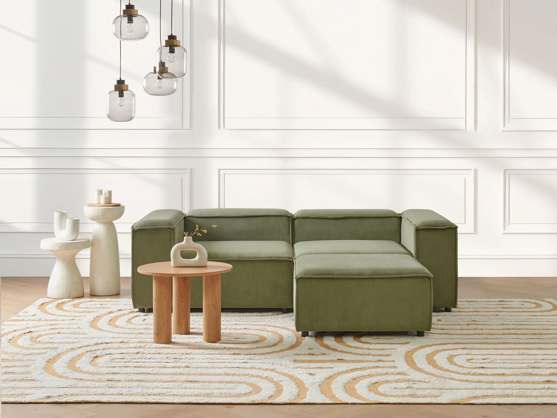  Corner Seat ARDAL Corduroy Green Right Hand