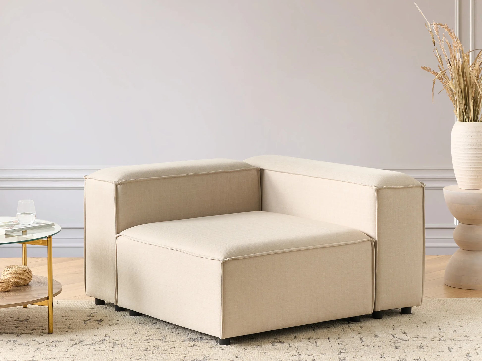  Corner Seat ARDAL Fabric Beige Left Hand