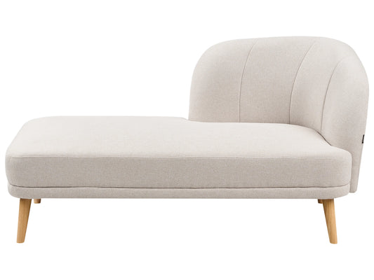  Right-Hand Chaise Lounge TANLAY Fabric Light Beige