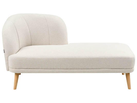  Left-Hand Chaise Lounge TANLAY Fabric Light Beige