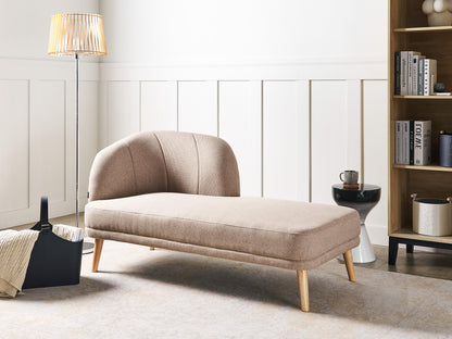  Left-Hand Chaise Lounge TANLAY Fabric Light Brown