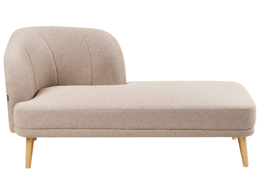  Left-Hand Chaise Lounge TANLAY Fabric Light Brown