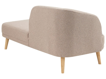  Left-Hand Chaise Lounge TANLAY Fabric Light Brown
