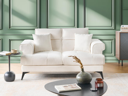  Sofa 2 Seater SKIVE Boucle White