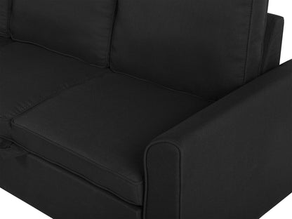  Corner Sofa Bed 3 Seater NESNA Fabric Black With Storage Right Hand