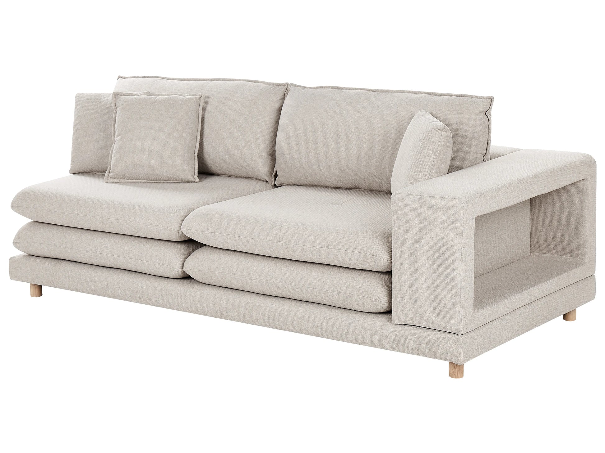  Sofa 2 Seater HEDEN Fabric Beige With Cushion
