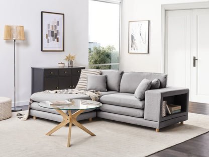  Sofa 2 Seater HEDEN Fabric Grey With Ottoman