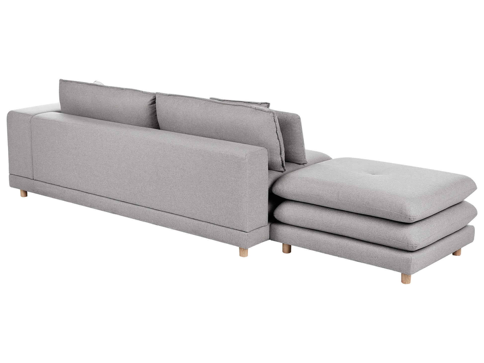  Sofa 2 Seater HEDEN Fabric Grey With Ottoman
