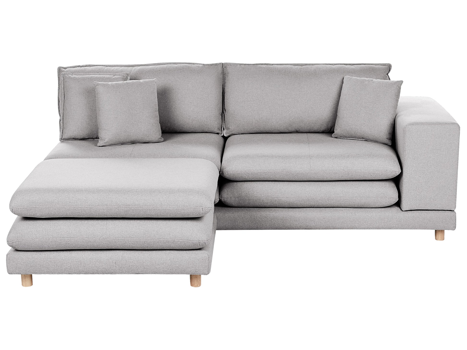  Sofa 2 Seater HEDEN Fabric Grey With Ottoman