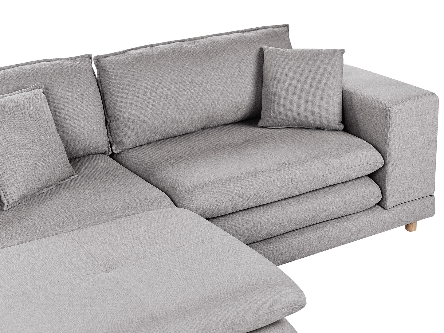  Sofa 2 Seater HEDEN Fabric Grey With Ottoman