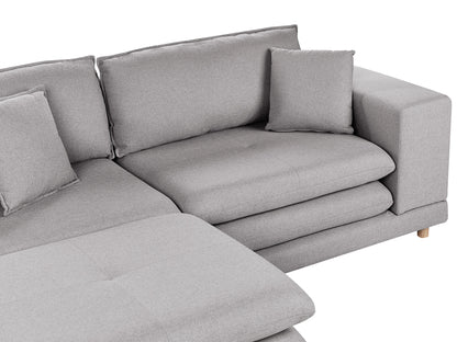  Sofa 2 Seater HEDEN Fabric Grey With Ottoman