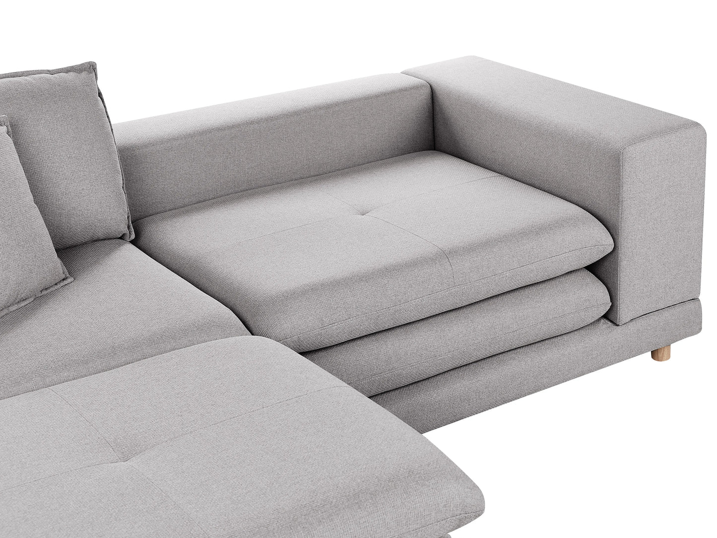  Sofa 2 Seater HEDEN Fabric Grey With Ottoman