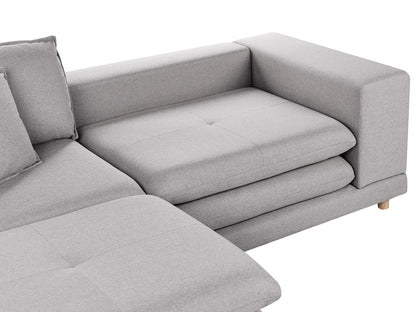  Sofa 2 Seater HEDEN Fabric Grey With Ottoman