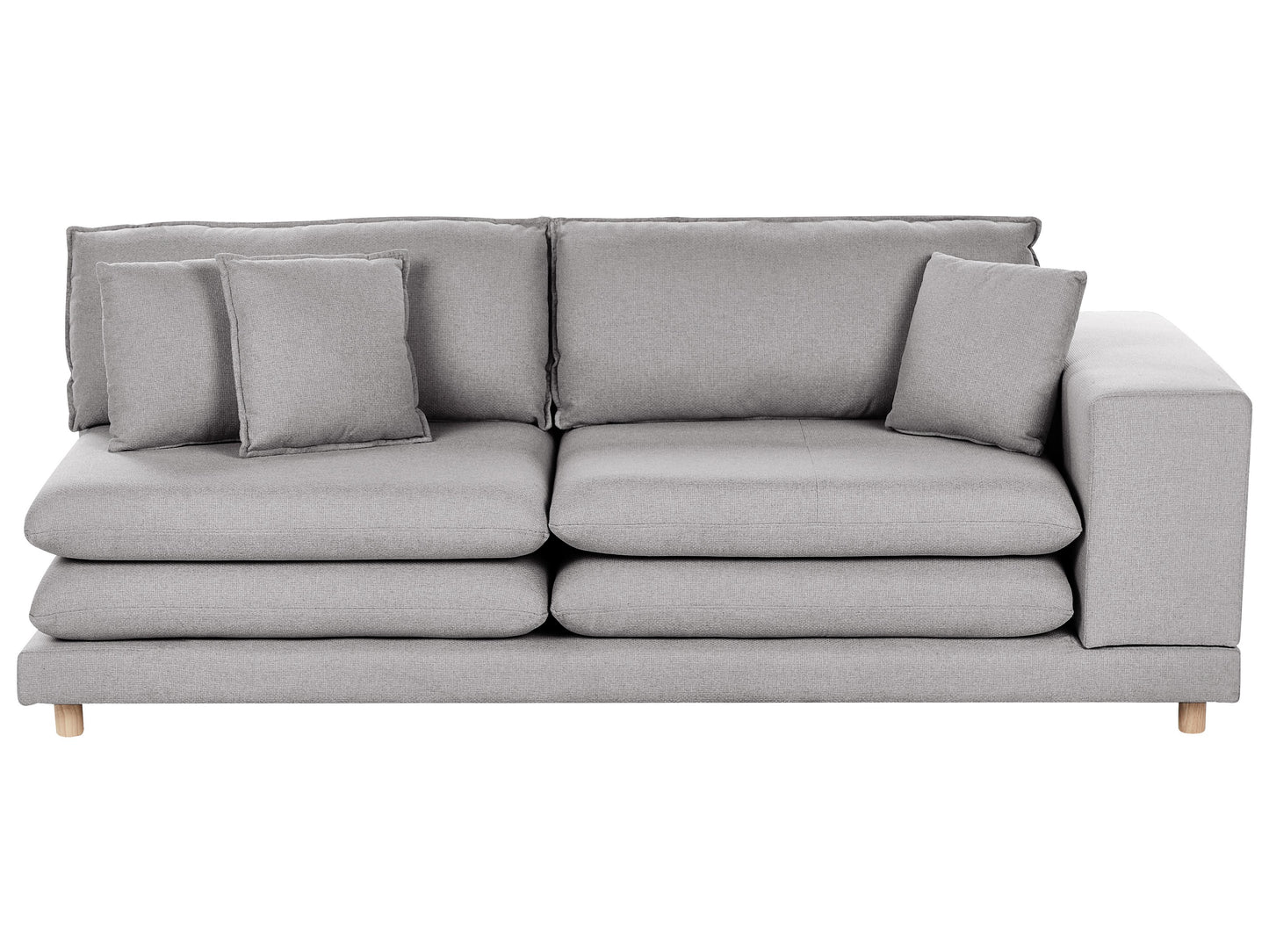  Sofa 2 Seater HEDEN Fabric Grey With Ottoman