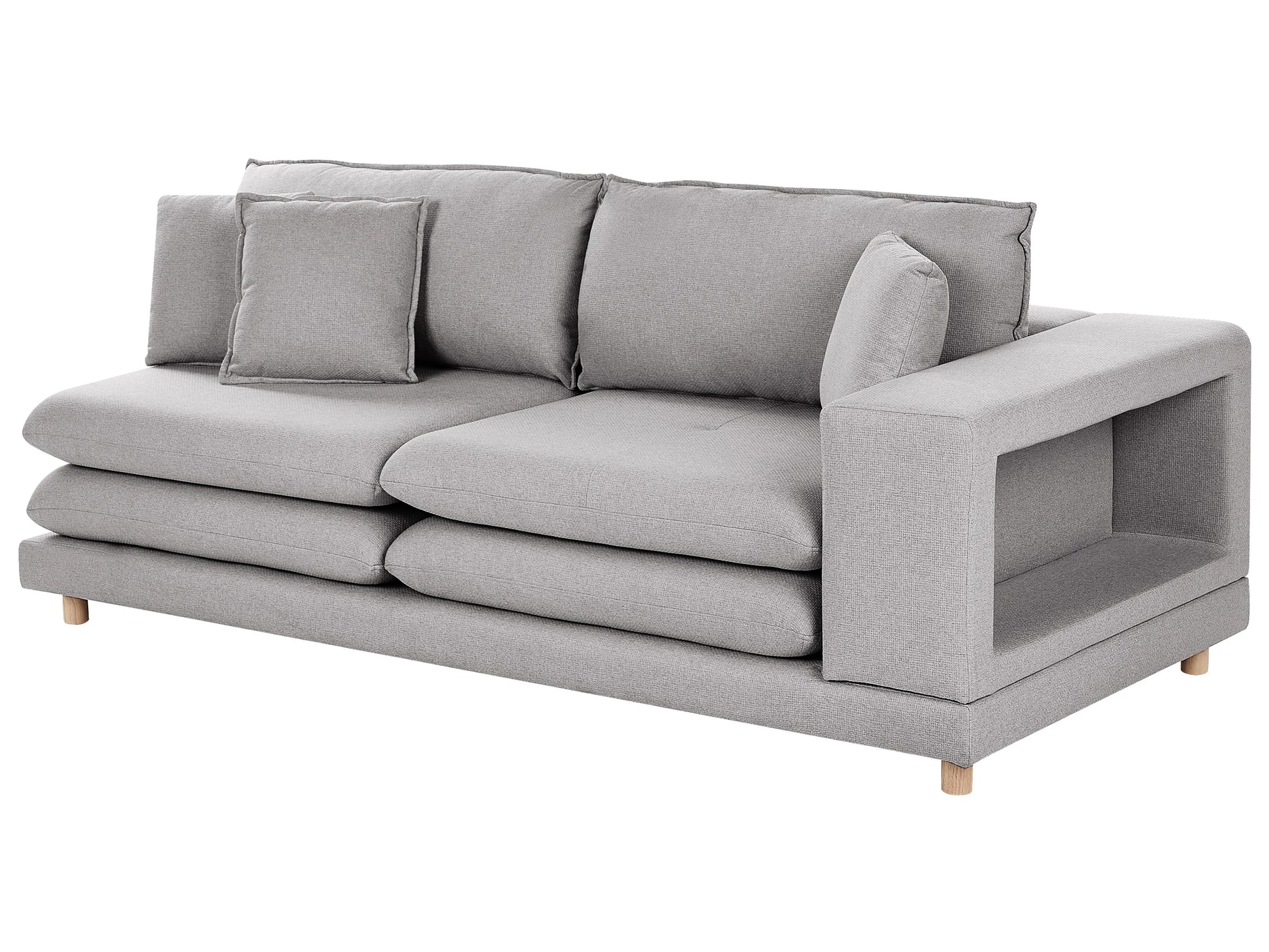  Sofa 2 Seater HEDEN Fabric Grey With Ottoman