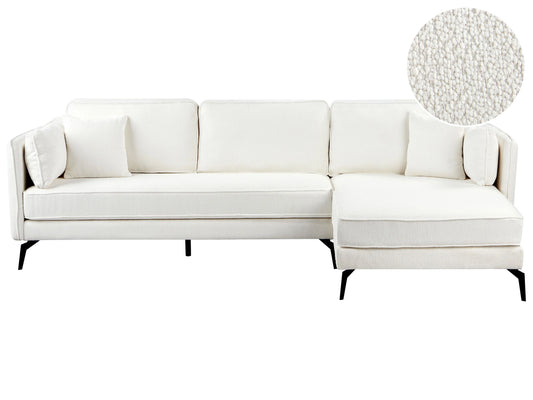  Corner Sofa 3 Seater ALTAN Boucle Off-White Left Hand