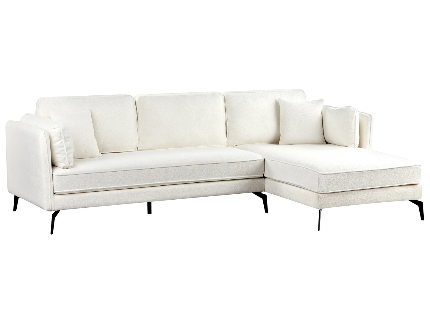  Corner Sofa 3 Seater ALTAN Boucle Off-White Left Hand