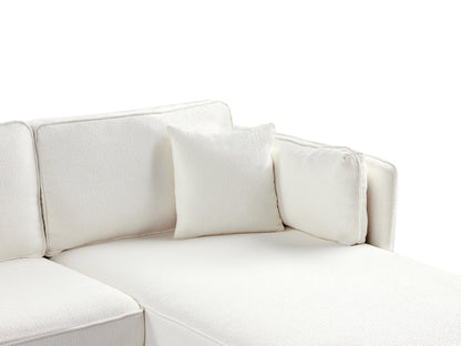  Corner Sofa 3 Seater ALTAN Boucle Off-White Left Hand