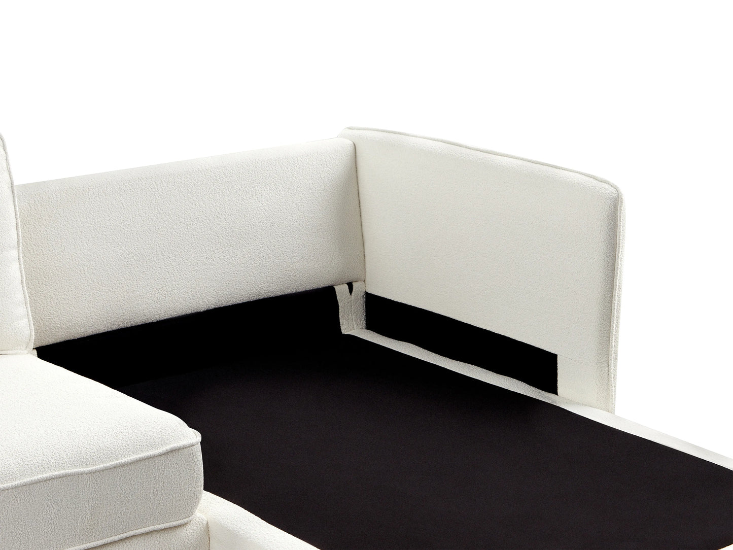  Corner Sofa 3 Seater ALTAN Boucle Off-White Left Hand