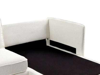  Corner Sofa 3 Seater ALTAN Boucle Off-White Left Hand