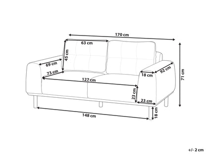  Sofa 2 Seater LAURILA Fabric Green