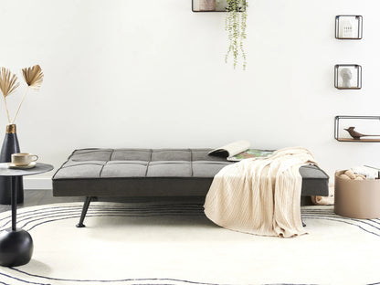  Sofa Bed 3 Seater HASLE Fabric Dark Grey
