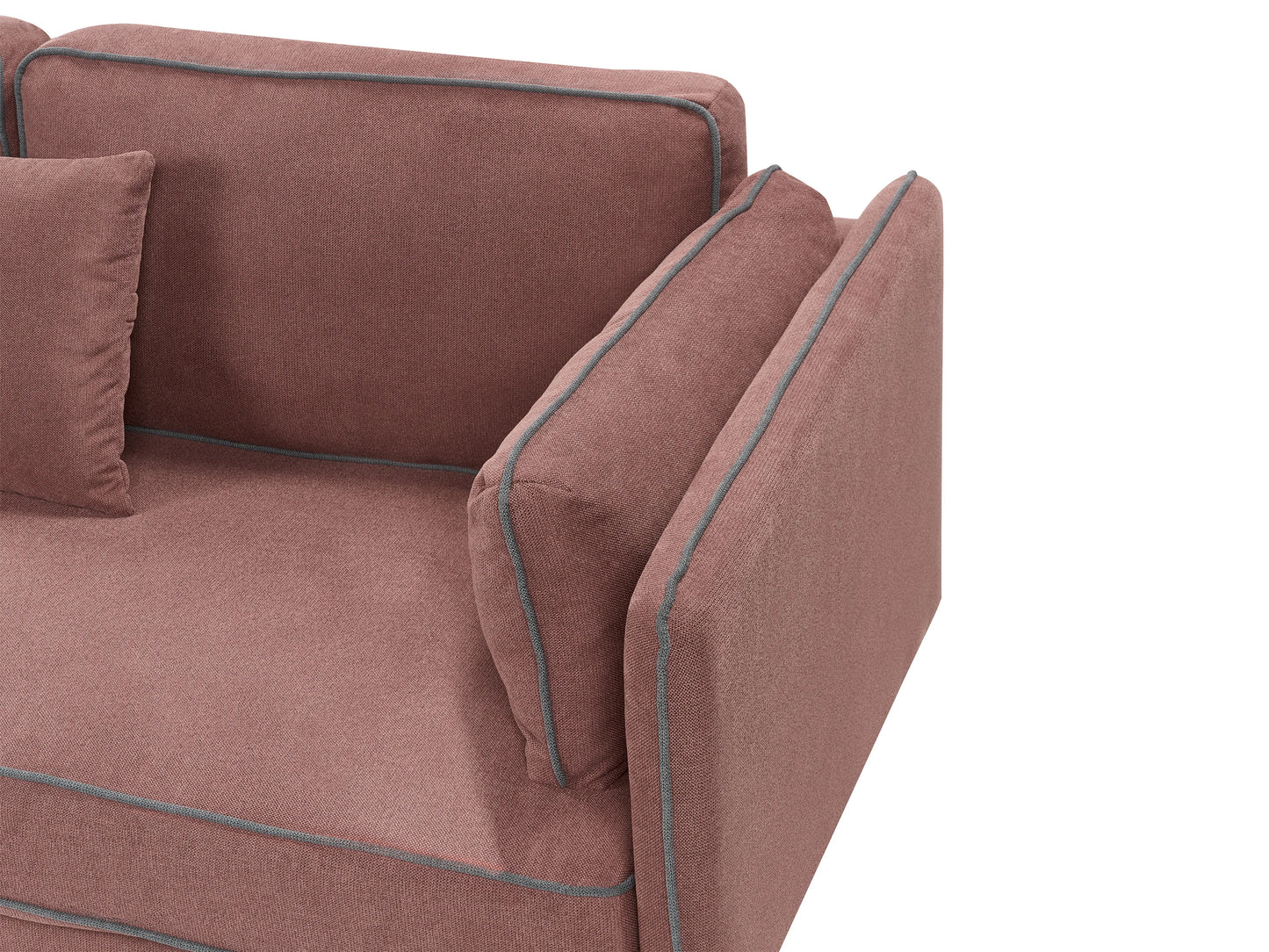 Corner Sofa 3 Seater ALTAN Fabric Burgundy Right Hand